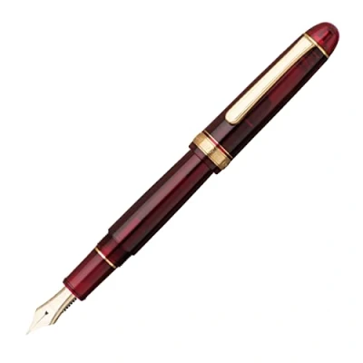 Abbildung von PLATINUM Japanischer Füllfederhalter #3776 Century Gold Trim Bourgogne UEF/Rot/ 0,18 0,24 mm/Handgefertigt/Feder aus 14 Karätigem Gold/mit Geschenkbox/Füllhalter Füller