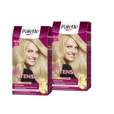 Abbildung von Palette Intensiv Creme Coloration 10 0/200 Helles Naturblond (2 x 115 ml), permanente Haarfarbe für leuchtende, langanhaltende Farbbrillanz &amp; 100% Grauabdeckung
