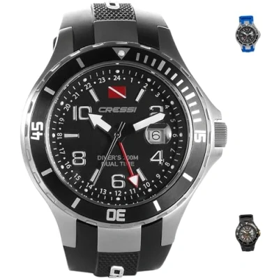 Abbildung von Cressi Traveller Dual Time Professionelle Taucheruhr, widerstandsfähig 200m / 20 ATM