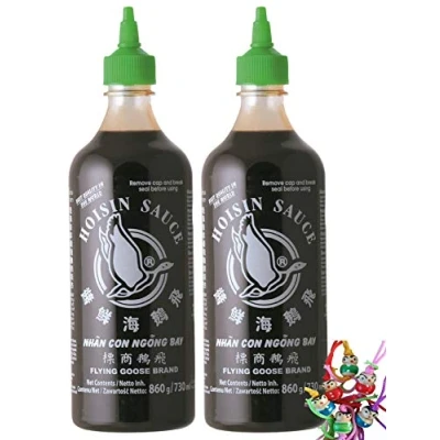 Abbildung von yoaxia ® [ 2x 730ml ] Hoisin Sauce / Hoi Sin milde Würzsauce + ein kleiner Glücksanhänger gratis