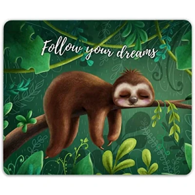 Abbildung von GRAVURZEILE Bedrucktes Mauspad im Follow Your Dreams Design Mousepad für Büro &amp; Gaming rutschfeste Gummi Unterseite 23 x 19 cm strapazierfähig Geschenk Arbeit Kinder Gamer