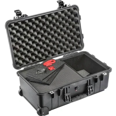 Abbildung von PELI 1535 Air Leichter Schutz Trolley Case für Kamera Equipment, Wasser und Staubdicht, 27L Volumen, Mit TrekPak+Schaum (Hybrid) Einteilungssystem (Anpassbar), Farbe: Schwarz