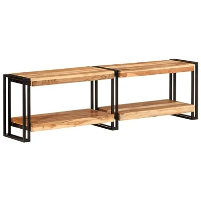 Abbildung von vidaXL TV Schrank, Fernsehschrank mit viel Stauraum, Lowboard für Fernseher Wohnzimmer, Fernsehtisch Möbel HiFi Massivholz Akazie