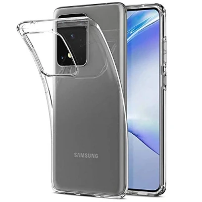 Abbildung von Verco Handyhülle für Samsung S20 Ultra Case, Handy Cover Galaxy Hülle Transparent Dünn Klar Silikon, durchsichtig
