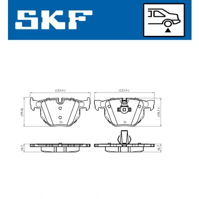 Abbildung von SKF VKBP 90316 Bremsbelagsatz für Verschleißwarnanzeiger vorbereitet