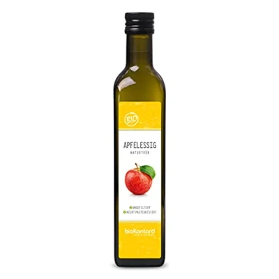 Abbildung von Apfelessig naturtrüb BIO 500 ml I rein, unverarbeitet, unpasteurisiert ungefiltert mit natürlicher Essigmutter von bioKontor