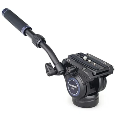 Abbildung von INNOREL F60 Professional Kamerastativ Panorama Fluidkopf mit 1/4 und 3/8 Zoll Schrauben Schiebeplatte für DSLR Kameras, Camcorder, Teleskop, Einbeinstativ, maximale Belastung 10 kg