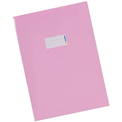 Abbildung von HERMA 19805 Heftumschlag A4 Karton Rosa, Hefthülle mit Beschriftungsfeld aus stabilem &amp; extra starkem Papier, Heftschoner für Schulhefte, farbig