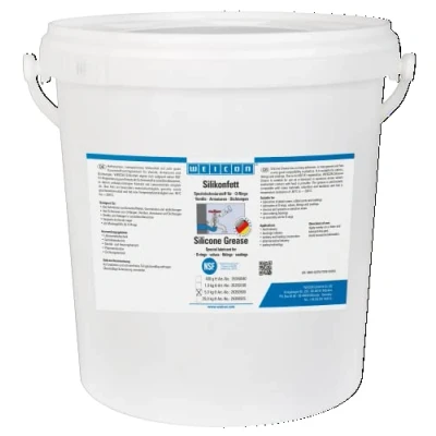Abbildung von WEICON 26350500 Silikonfett 5 kg haftstark Schmierstoff für Ventile, Armaturen, Dichtung