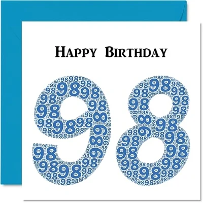 Abbildung von lustige Geburtstagskarte zum 98. Geburtstag für Männer Shapecloud Happy Birthday Karte Großvater, Oma, Vater, Mutter, 145 mm x Grußkarten,