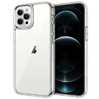 Abbildung von JETech Hülle für iPhone 12 Pro Max 6,7 Zoll, Nie Vergilbung Stoßfeste Stoßstange Handyhülle, Anti Kratzt Klar Rückseite (Durchsichtig)