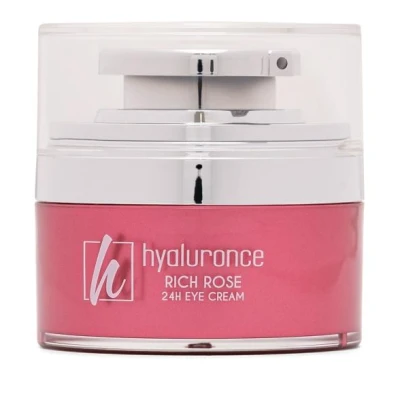 Abbildung von hyaluronce Rich Rose Eye Cream 24h, natürliche Augenpflege gegen Falten für empfindliche Augenpartie, Straffend und Feuchtigkeitsspendend, mit Rosenextrakt,30ml