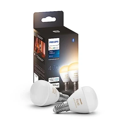 Abbildung von Philips Hue Luster Kugellampe White Ambiance E14 2er Pack