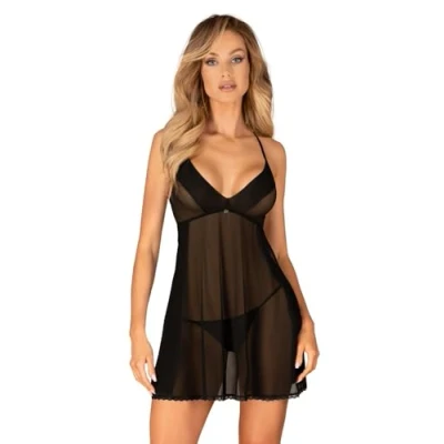 Abbildung von Babydoll plus String „Latinesa“ in zarter Transparenz