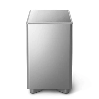 Abbildung von PHILIPS TAW8506 Wireless Subwoofer, 20cm Subwoofer TV, 300 W Max, Super Bass für Heimkino, DTS PlayFi, Abmessungen: 24 x 39 40 cm, Silber Design, TAW8506/10