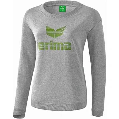 Abbildung von ERIMA Damen Sweatshirt Essential Sweatshirt, hellgrau melange/twist of lime, 34, 2071832