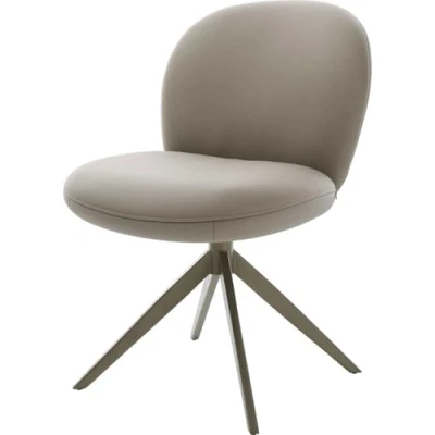 Abbildung von Drehstuhl Nube Flex Echt Leder Schlamm Kreuzgestell breit Effektfinish Titan 360 drehbar Taschenfederkern