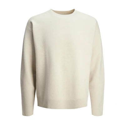 Abbildung von Jack &amp; Jones Premium MIT Rundhals Strickpullover, Herren, Größe: Large, Greige
