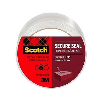 Abbildung von Scotch Verpackungsklebeband für einen sicheren Verschluss, Transparent, 50 mm x m, 1 Rolle/Packung