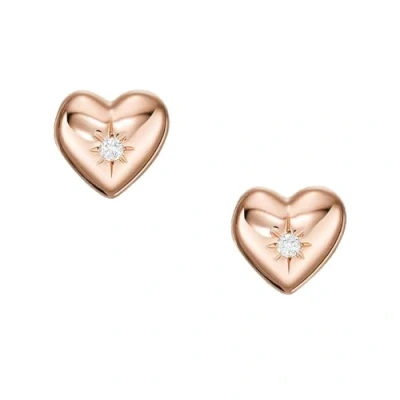 Abbildung von Fossil Damen Ohrringe, 14K Plated Clear Laboratory Grown Diamond Stud Earrings