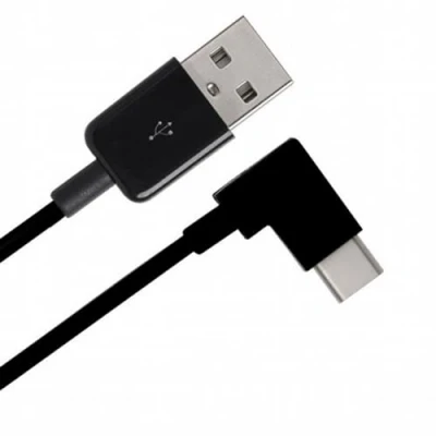 Abbildung von cablecc 2 m rechtwinkliges USB 3.1 Typ C auf 2.0 Kabel für Tablet &amp; Handy Weiß
