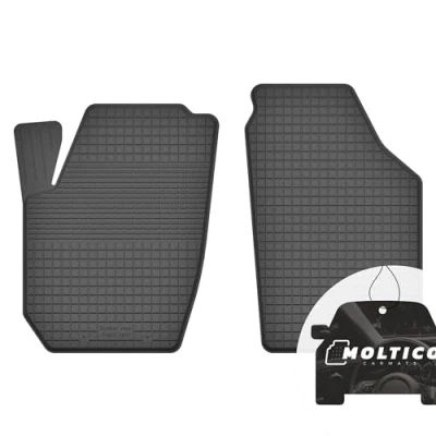 Abbildung von Vorne Gummimatten mit Rand Auto Fußmatten Gummi Automatten Passgenau 2 teilig Set passend für Skoda Fabia II 2007 2014