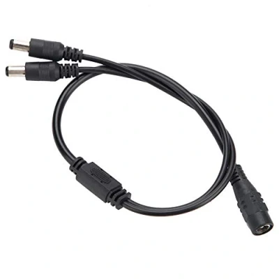 Abbildung von ASHATA 5,5x2,1mm DC Splitter Kabel, Buchse auf Stecker Powercable Verteiler Kabel Stromkabel,CCTV 12V Stromverteiler Adapter für CCTV Kamera(1 2 Stecker)