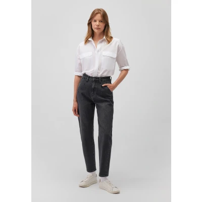 Abbildung von Mavi Straight Laura Jeans Tapered Fit, Damen, Größe: 27x29, Smoke brushed denim