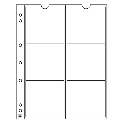 Abbildung von Leuchtturm, Numis, Blätter (4 Ringe) für Münzen Ø 55 mm. (6 Stk.) Transparent Abm: 193x217 pro 5 Stk.