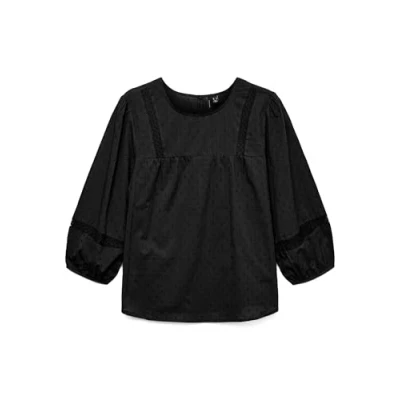 Abbildung von Vero Moda Vmtrine 3/4 NOOS Bluse, Damen, Größe: Large, Black