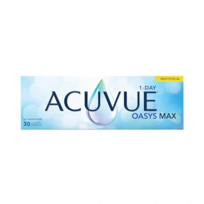 Abbildung von ACUVUE OASYS MAX 1 Day Tageskontaktlinsen Helfen dabei, das Gefühl von müden &amp; trockenen Augen zu reduzieren 30 mit 2.00 dpt und BC 8.5 UV Schutz angenehmes Tragegefühl