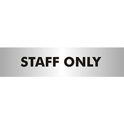 Abbildung von Seco Schild mit Aufschrift &quot;Staff Only&quot;, 190 x 45 mm 2 mm, Acryl gebürstetem Aluminium Effekt