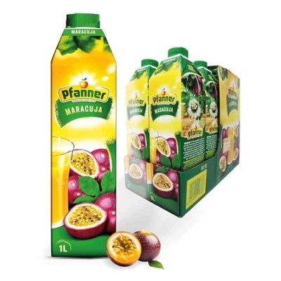 Abbildung von Pfanner Maracuja Getränk im Vorratspack Fruchtig exotischer Geschmack mit Vitamin C 15% Fruchtgehalt (8 x 1 l)