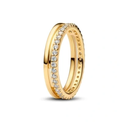 Abbildung von Pandora 163799C01 Damen Ring Doppelband Goldfarben