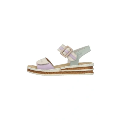 Abbildung von Rieker Keilsandalette Sommerschuh, Urlaubschuh, Sandale mit regulierbaren Klettverschlüssen