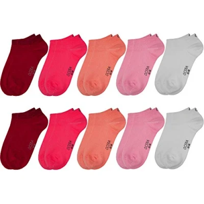 Abbildung von OCERA 10 Paar Kinder Sneaker Socken für Mädchen und Jungen Rot Mix 27/30