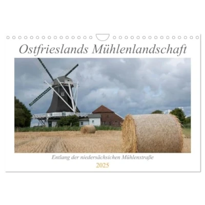 Abbildung von Ostfriesische Mühlenlandschaft (Wandkalender 2025 DIN A4 quer), CALVENDO Monatskalender