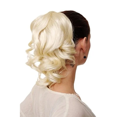 Abbildung von WIG ME UP JL 3023 613 Haarteil/Zopf gewellt halblang (35 cm) 1 Steckkamm + Gummizug Blond Platinblond