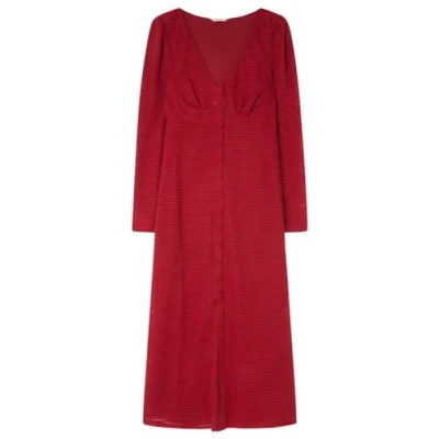 Abbildung von SPRINGFIELD Damen Structured midi Dress Kleid, Maroon, S