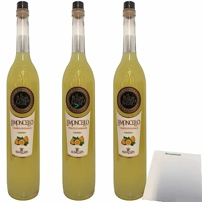 Abbildung von Marcati Limoncello Il Bacio delle Muse Tradizionale 3er Pack (3x1500 ml Flasche) + usy Block