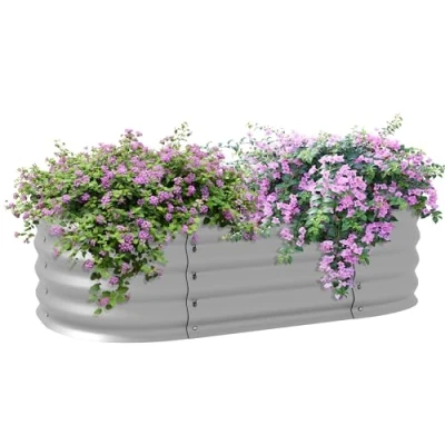 Abbildung von Hochbeet Metall, Pflanzkasten, DIY Blumenkasten mit offenem Boden