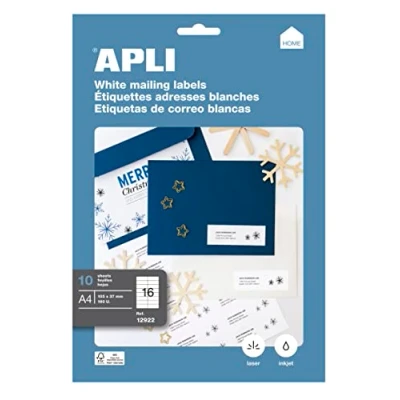 Abbildung von APLI 12922 Permanent Etiketten, 105,0 x 37,0 mm, 10 Blatt