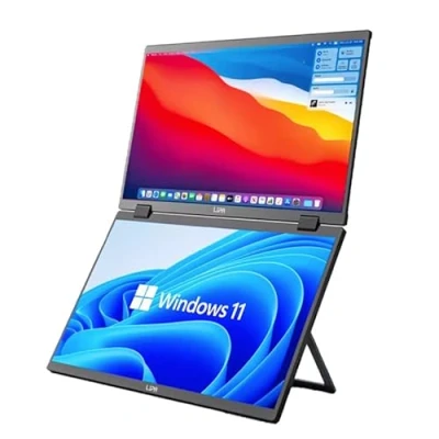 Abbildung von Lipa HDR 72 Dual Portable Monitor Full HD Faltbarer Bildschirm Display Ultrawide 2X 15,6 Zoll Tri Dreifach 60 Hz und IPS