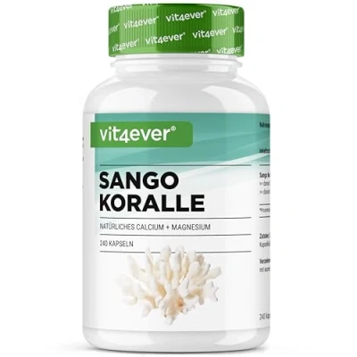 Abbildung von Sango Meereskoralle 240 Kapseln (3 Monate) 660 mg Calcium &amp; 330 Magnesium Natürliche Kalzium und Magnesiumquelle Hochdosiert