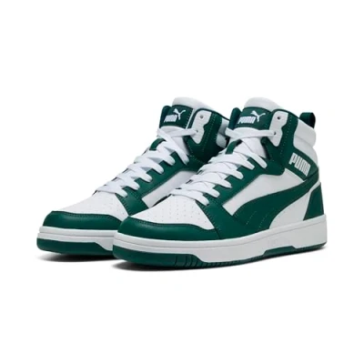 Abbildung von Puma Rebound V6 Unisex Sneaker high, Größe: 45, White/dark myrtle Hochwertiges lederimitat
