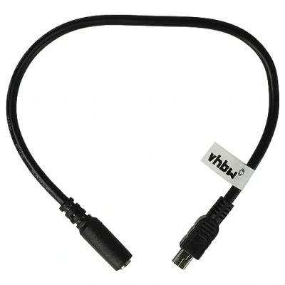Abbildung von vhbw Mini USB Klinke Kabel kompatibel mit GoPro Hero 5 Session, 6, 7, 6 Black, 7 Silver, White, 8 Fusion Kamera Adapterkabel, Schwarz