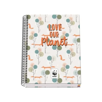 Abbildung von DOHE A5 Notizbuch, kariert, Spiralbindung, 100 Blatt, 90 g/m², 5 mm Hardcover, WWF Love Our Planet, Schulmaterial