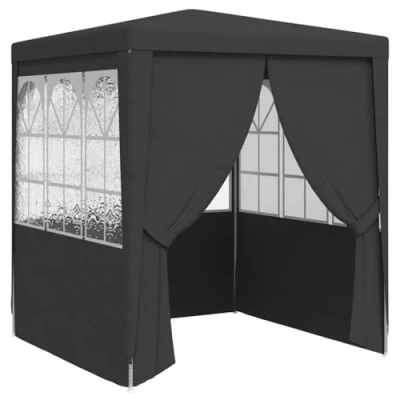 Abbildung von vidaXL Profi Partyzelt mit Seitenwänden UV beständig Wasserbeständig Pavillon Festzelt Gartenpavillon Gartenzelt Garten Bierzelt 2,5x2,5m Anthrazit 90g/m²