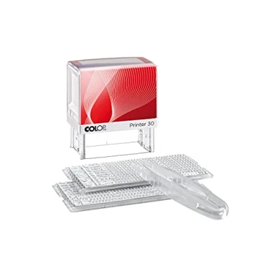 Abbildung von Colop 1093602200 Textstempel Printer 30/2 Set 47 x 18 mm Kissen, 5 zeilig, schwarz