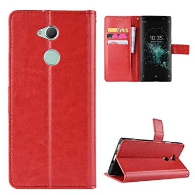 Abbildung von QiongniAN Hülle für Sony Xperia XA2 Leder,Hülle H3113 H3123 H3133 H4113 H4133 Schutzhülle Case Cover Red
